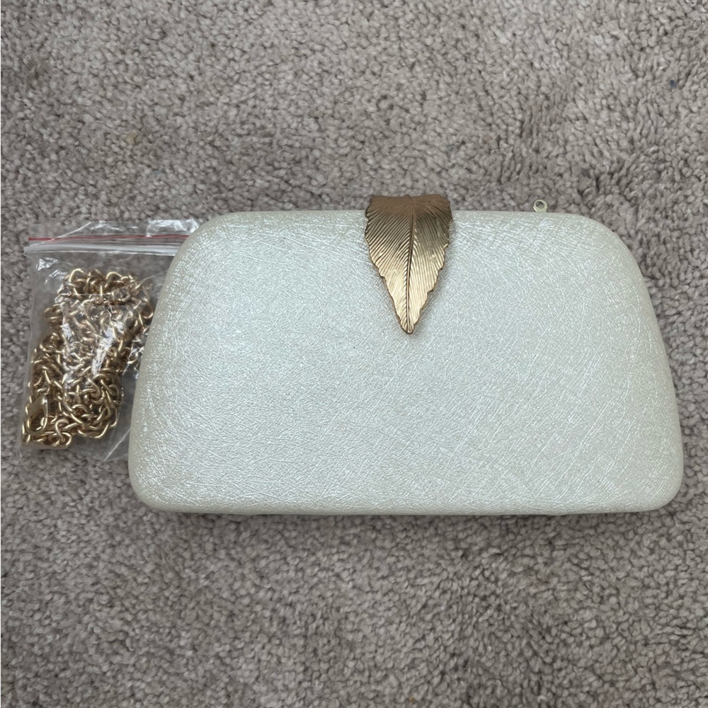 Gold and White Clutch